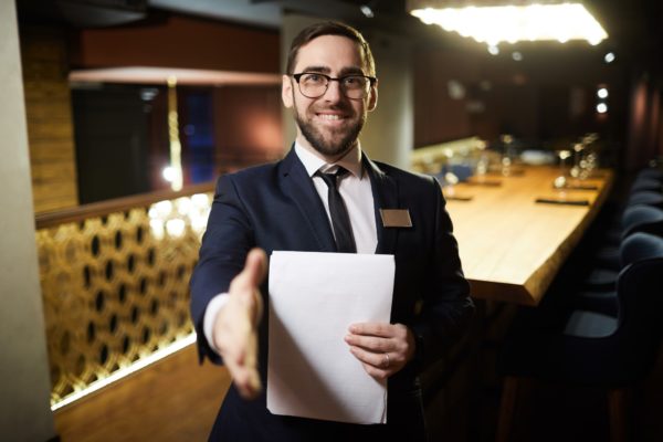 Greeting guests